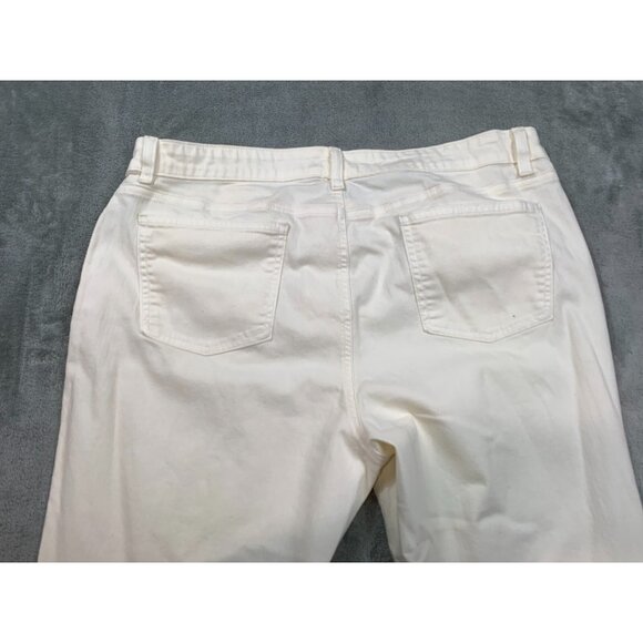 Eileen Fisher Jeans Women 16 XL 37x31 White Straight Leg Organic Cotton Stretch - Picture 7 of 8